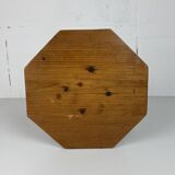 Midcentury brutalist artisanal rustic handcrafted stool, France 1960s