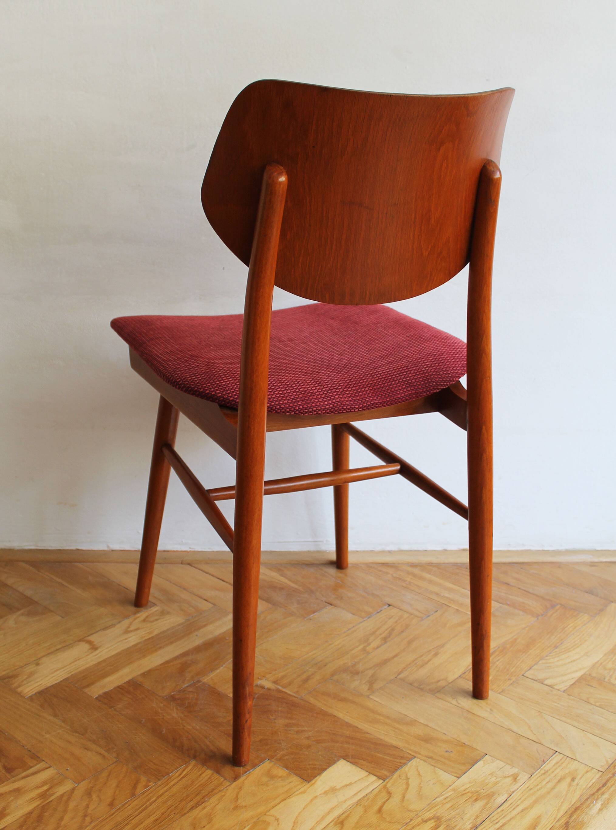 Set of Four 1960s Czech Dining Chairs by TON with Scandi Influence