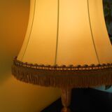 Alabaster lamp and gilt bronze, silk Lampshade