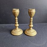 Beautiful little pair of bronze candlesticks