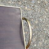 Magazine and document rack, Formica, chrome, gold finish