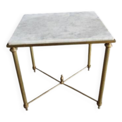 Table d'appoint Hollywood Regency, plateau marbre