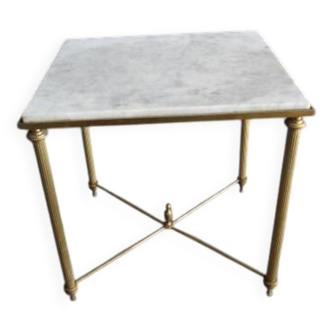 Table d'appoint Hollywood Regency, plateau marbre