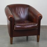 Nice sheepskin club chair with a beautiful patina