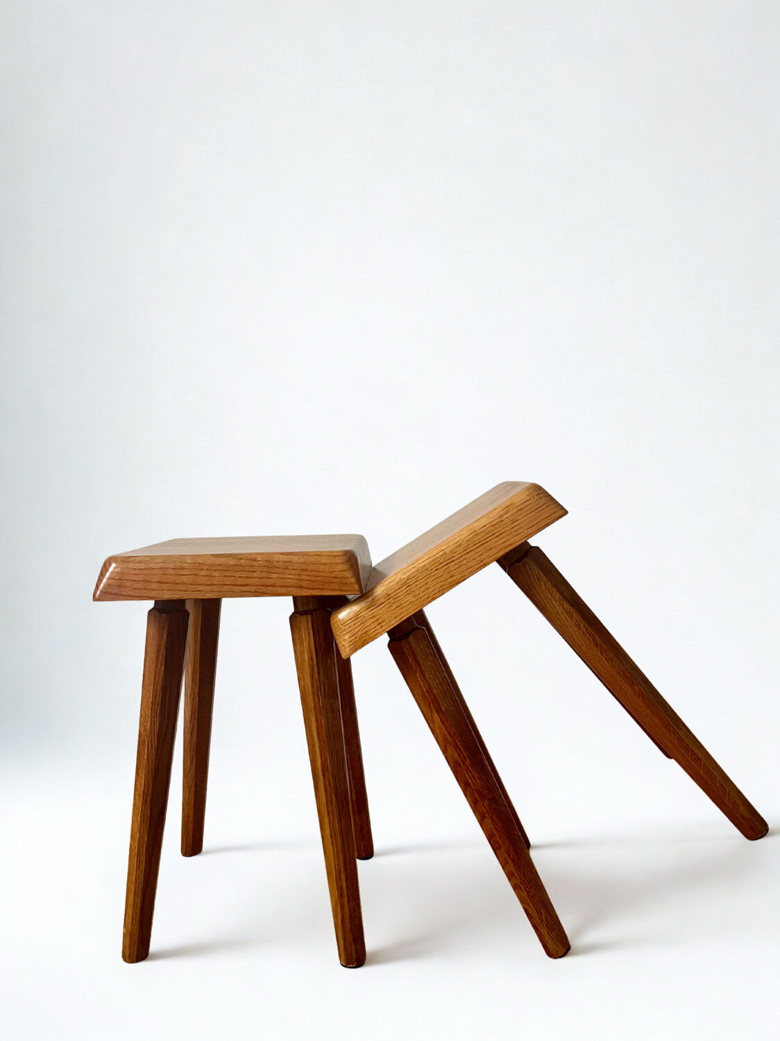 Elm stools by Pierre Chapo