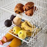 Trio of stackable steel wire baskets vintage italy