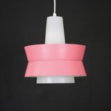 Superbe plafonnier danois rose restauré *** Design danois *** unique *** Danemark années 1970