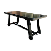 Table brutaliste noire vintage en orme