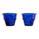 Blue Blown Glass Plant Pots – Elegant Handcrafted Pair