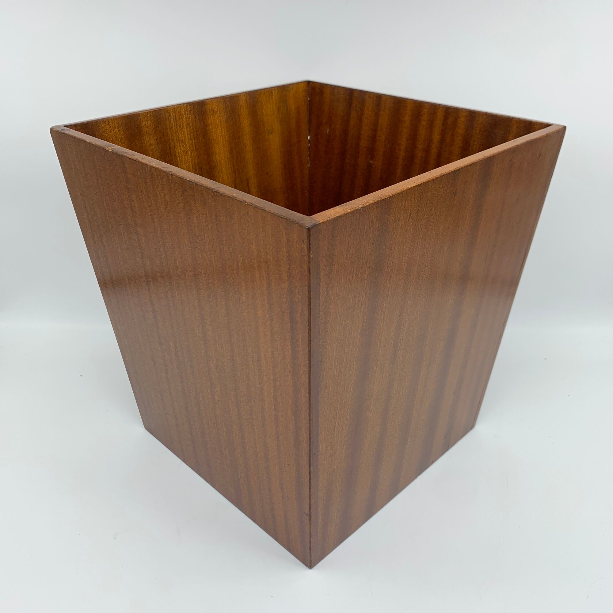 Trash basket with vintage veneered wooden papers ideal Scandinavian decoration