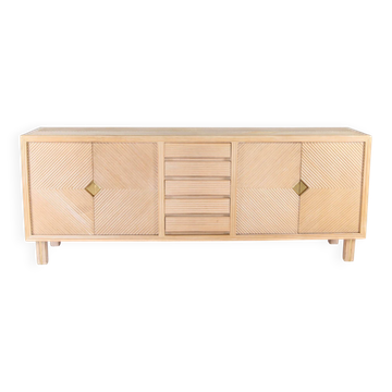 Rattan and brass sideboard