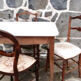 Pair of flying chairs with upholstered seat
