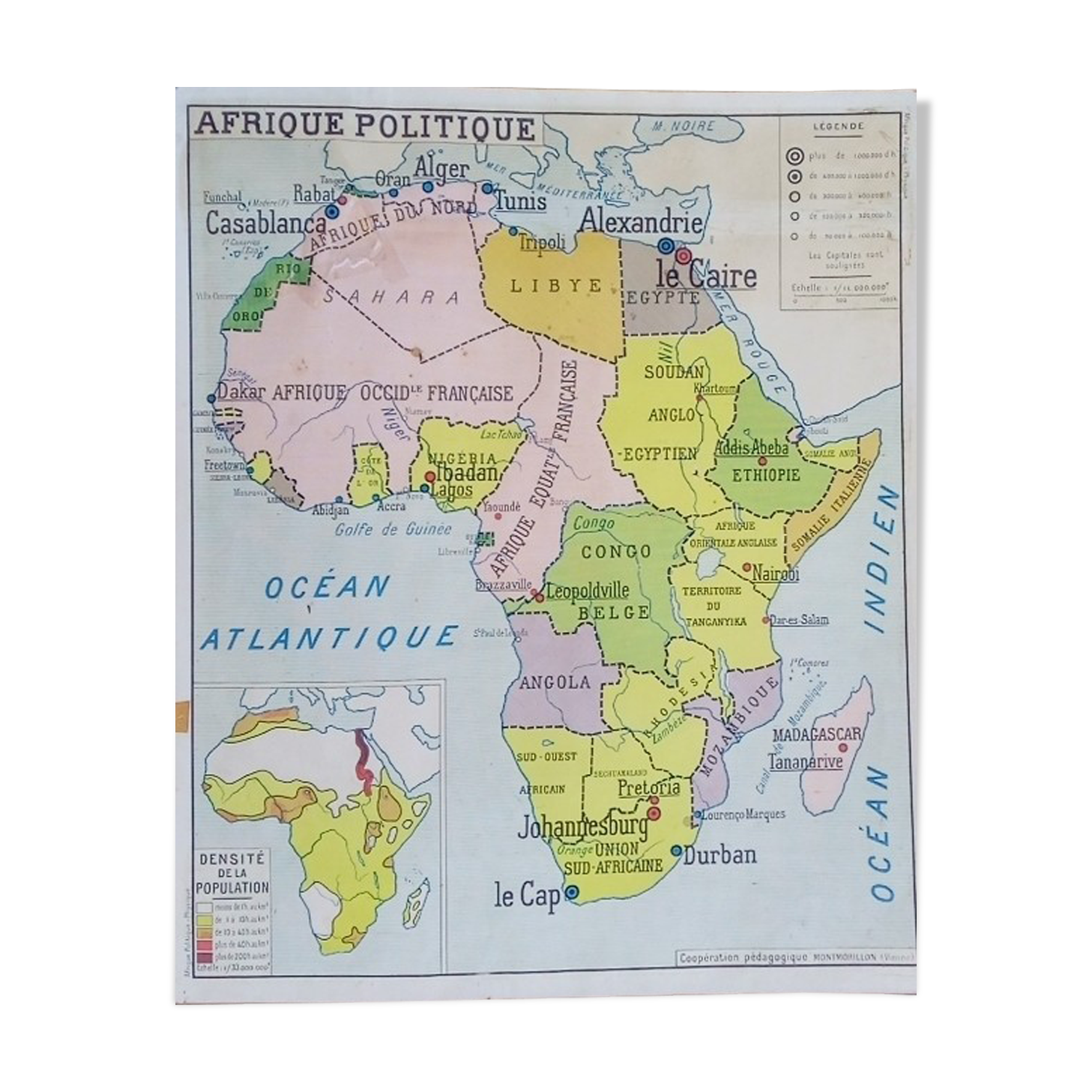 School poster rossignol montmorillon map west central africa n°21-22