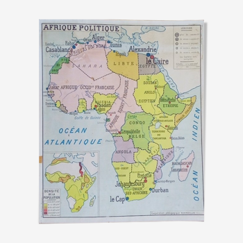 Affiche scolaire carte rossignol montmorillon centre ouest de l'afrique n°21-22