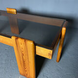 Pine coffee table & glass top