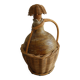 ancienne bouteille grès osier déco vintage stoneware bottle wicker