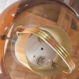 Suspension en laiton et verre fumé de Temde, Allemagne, années 1970