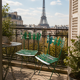 Pair of original patinated folding Parisian bistro chairs.
