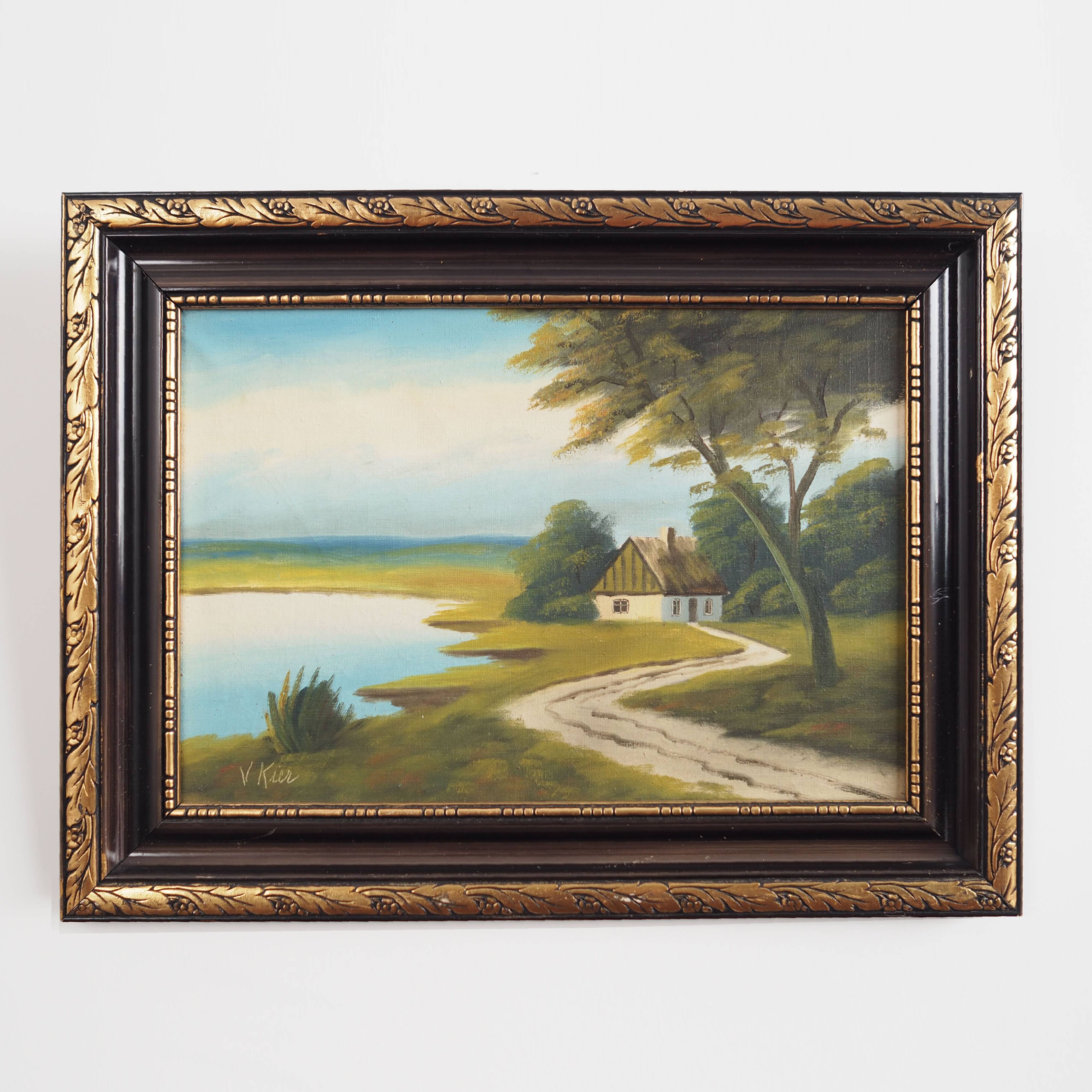 Painting „The Way to Home”, Scandinavian design, 1970s, by V. Kier