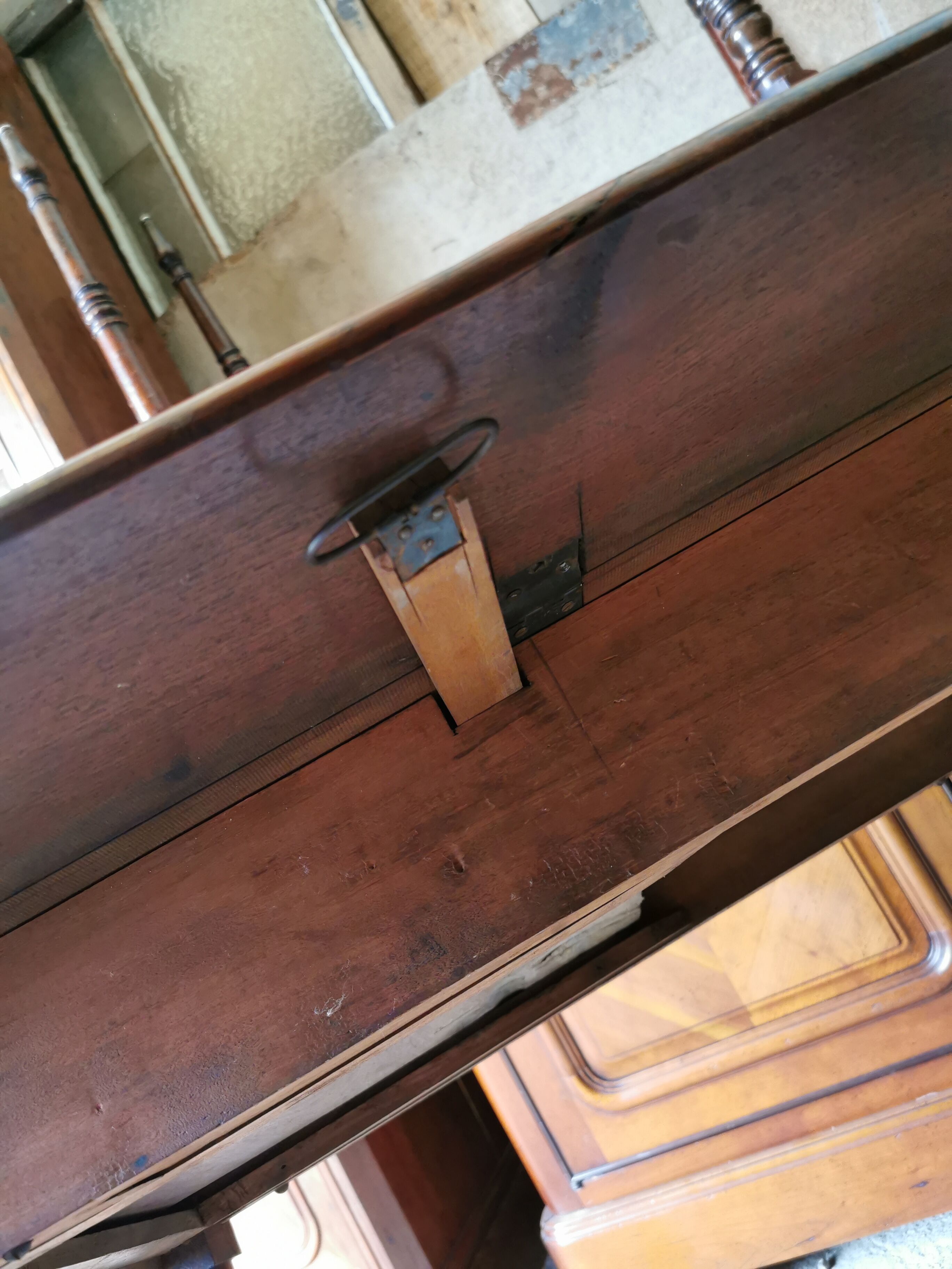 Abating side table, 19th century, solid mahogany
