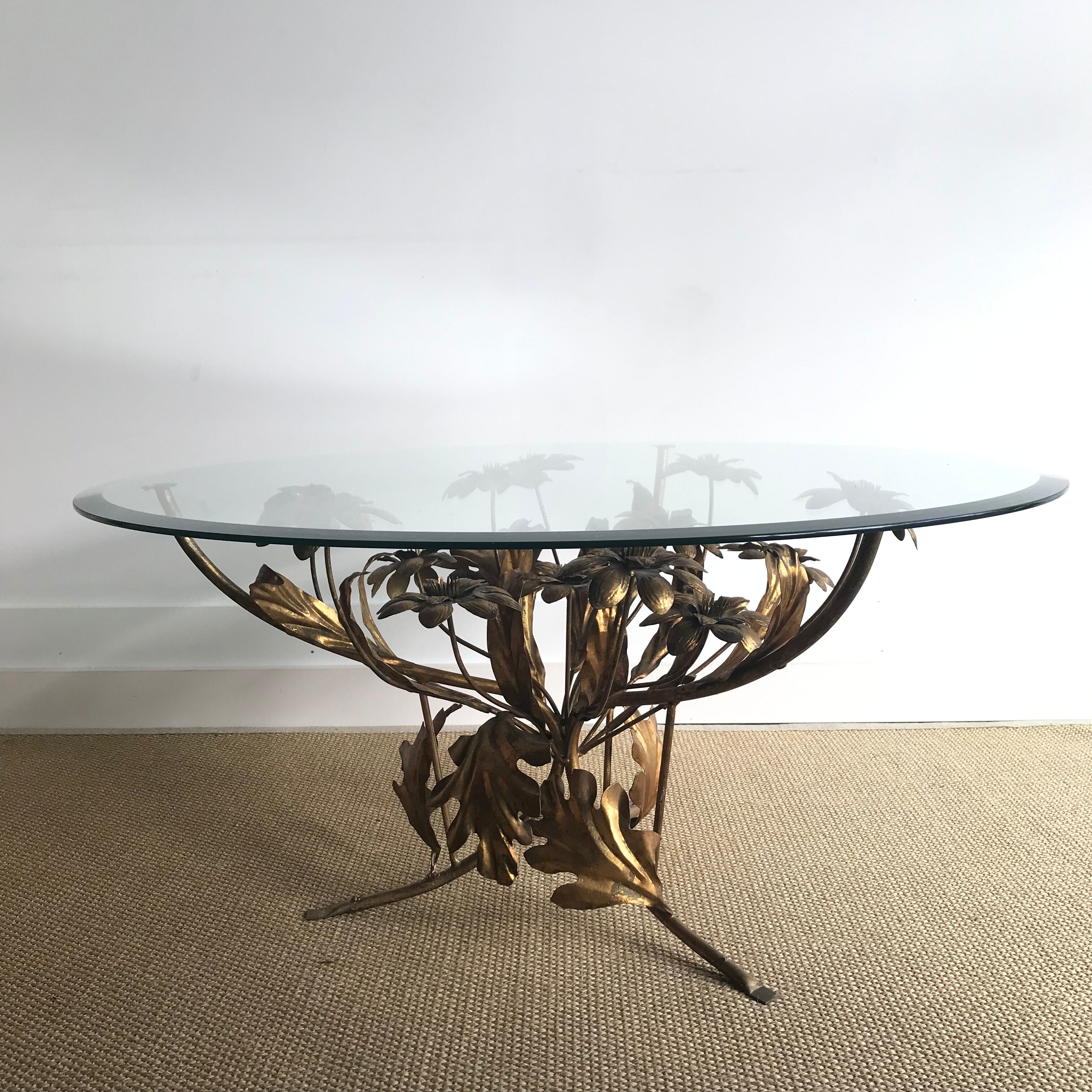 Table basse florentine Hans Kögl metal doré
