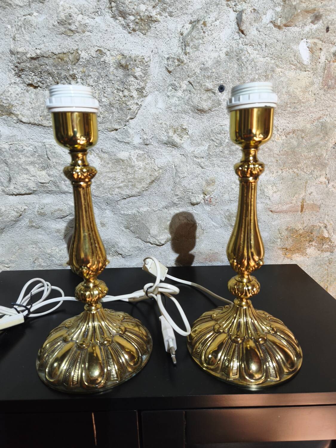 Pair of solid brass table lamps - Maison Bejorama - Ho style