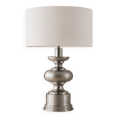 Large sculptural lamp in brushed aluminium in the style of Delmas, 1970s.