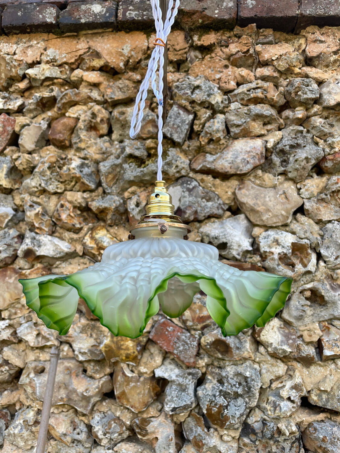 Vintage pleated pendant light 1900