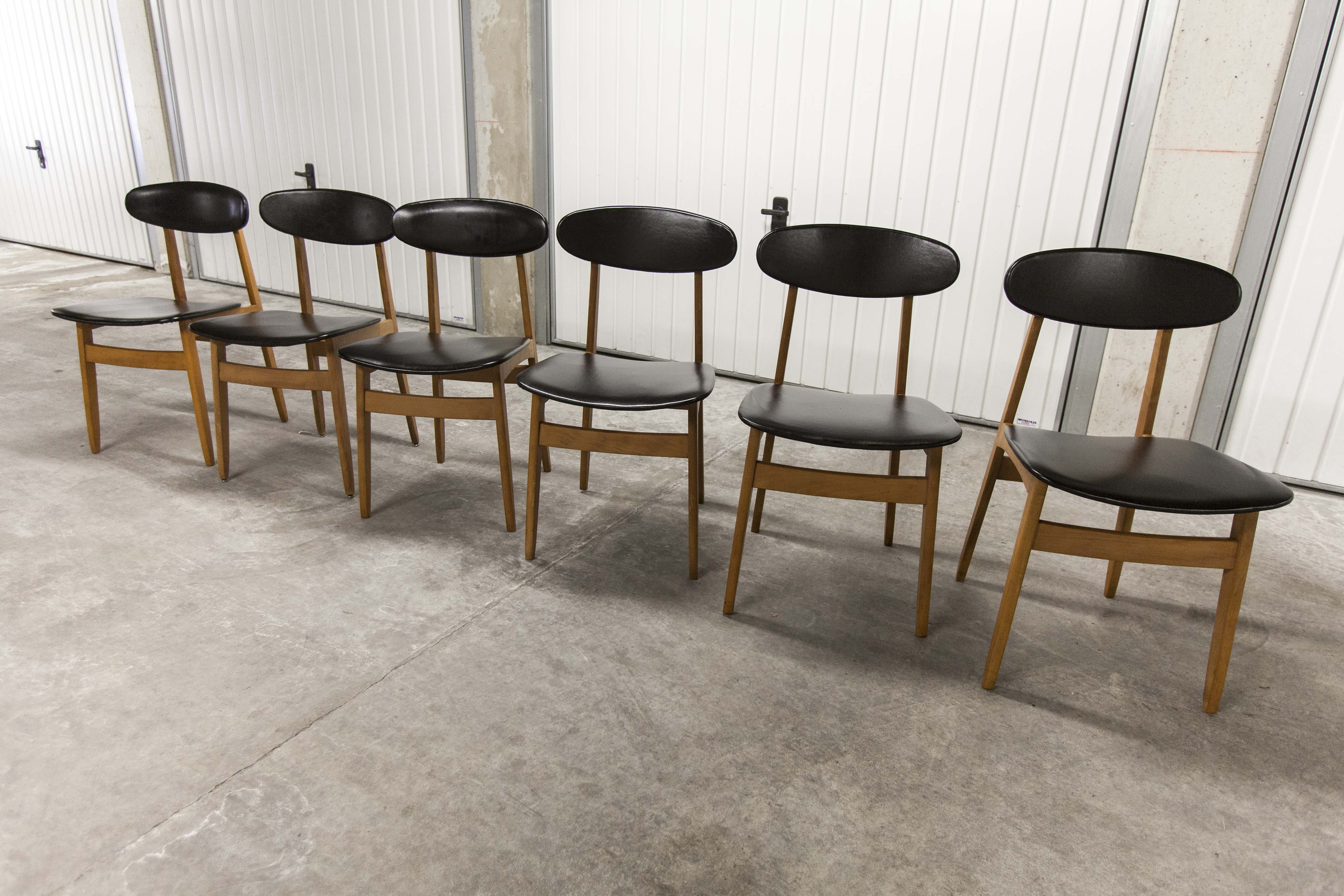 Set of 6 chairs Scandinavian oval back