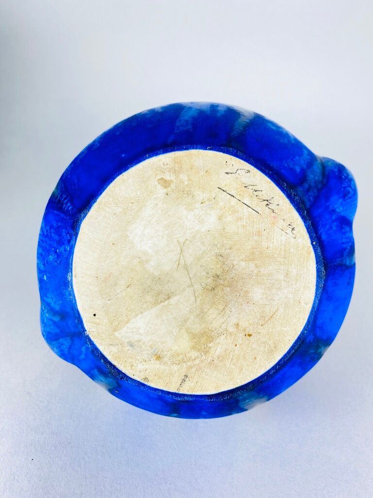 Vase Boule Gilbert Méténier blue Gannat