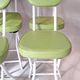 Set of 4 folding cocktail chairs in olive green faux leather from the 1970s.