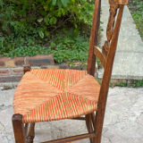 Pair of straw seated chairs