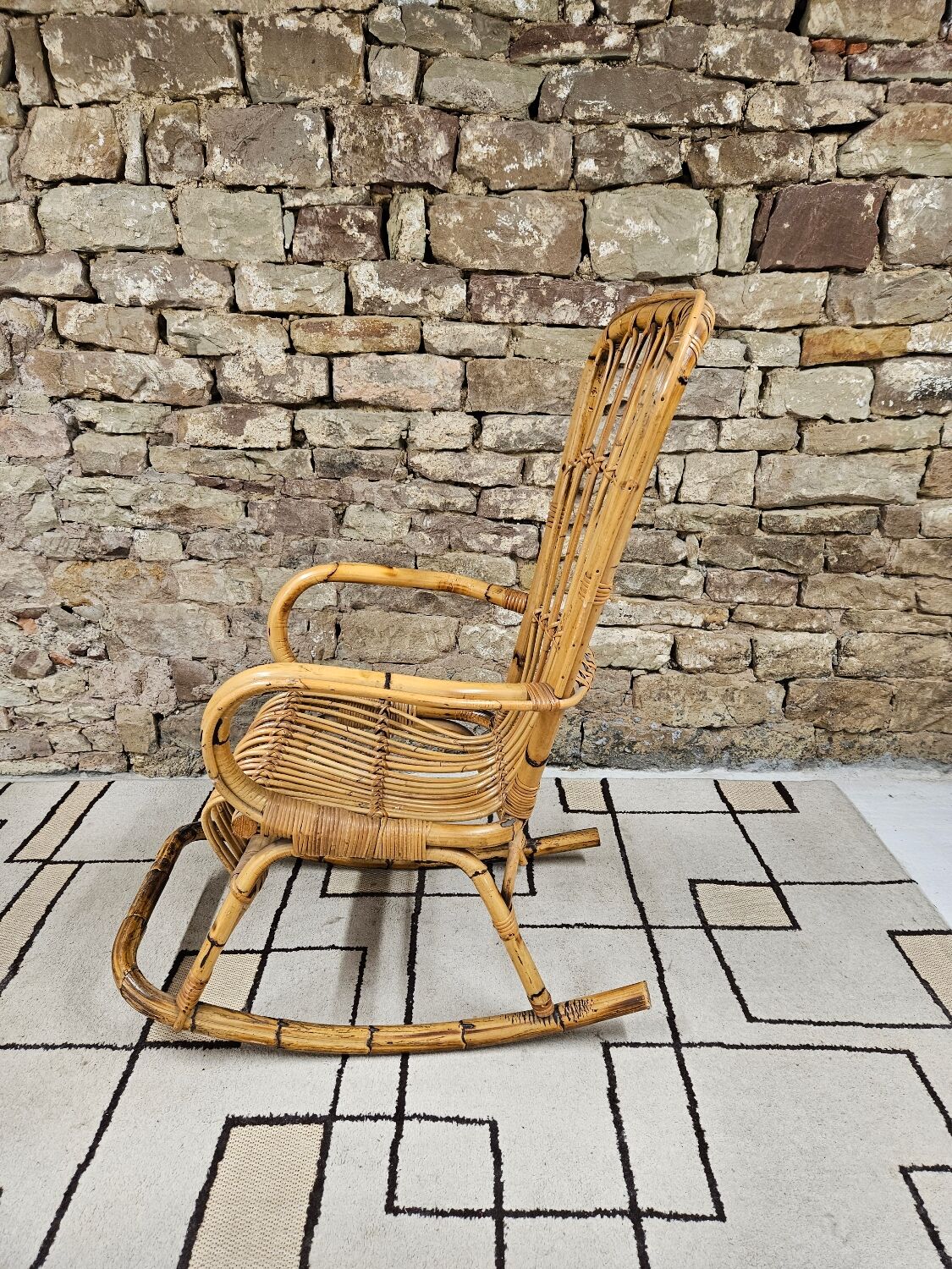 Rocking chair bambou 1950