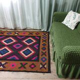 Handwoven vintage Romanian carpet 234x138cm