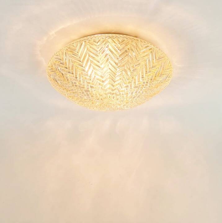 Plafonnier géométrique en verre ambré de Limbourg, Allemagne, années 1970