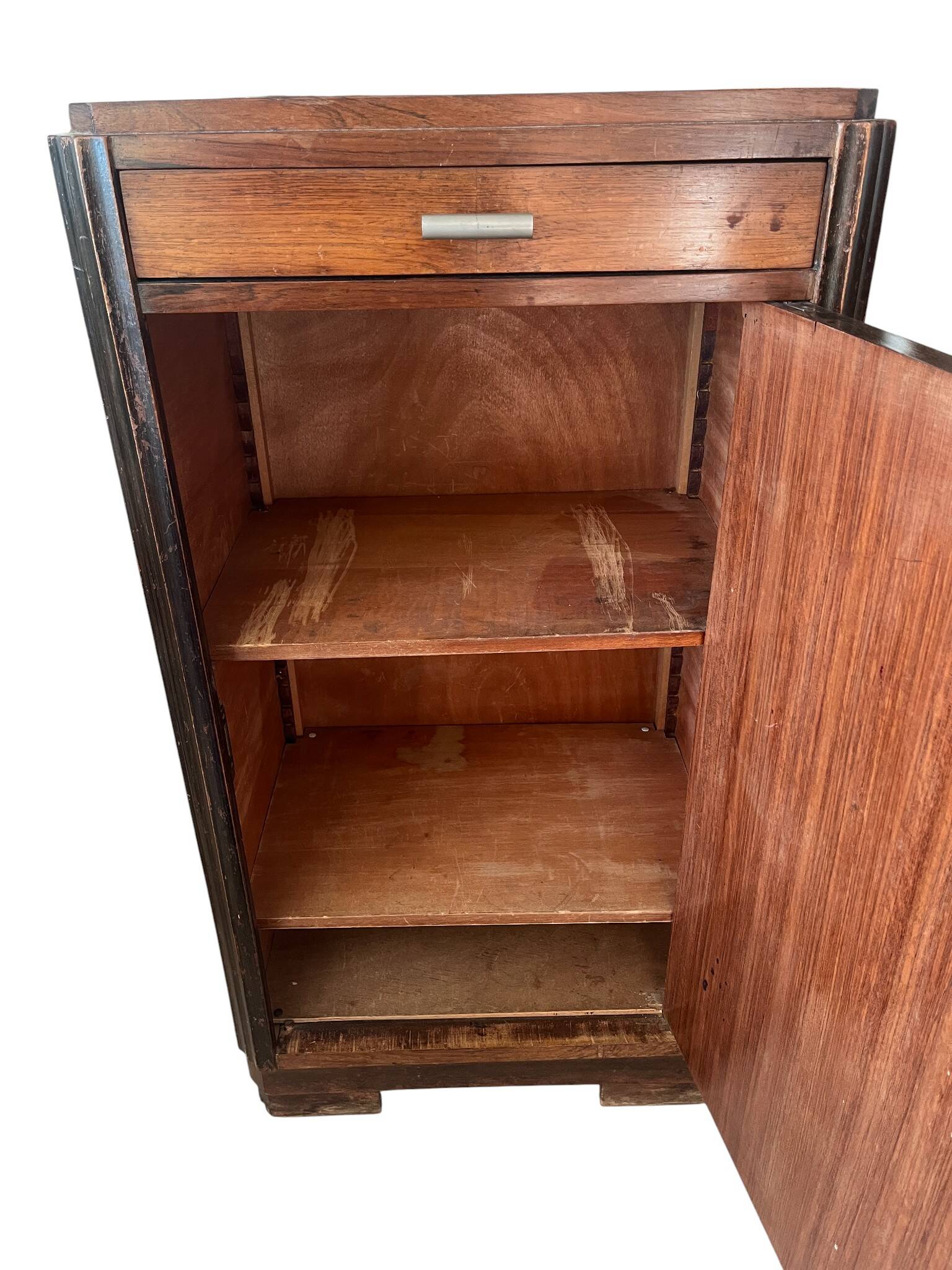 Art déco, meuble confiturier placage palissandre vers 1930