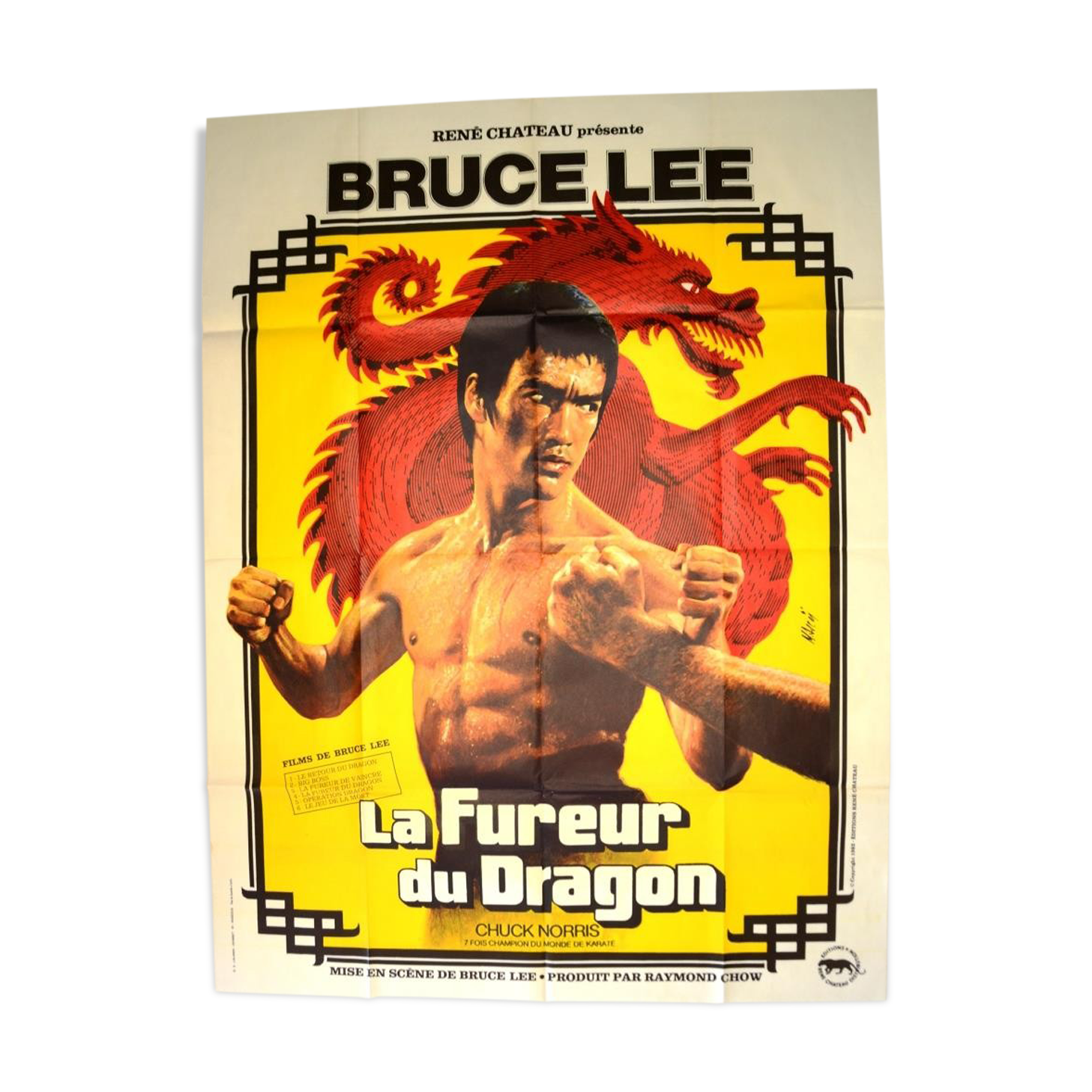 Original movie poster "The Fury of the Dragon" 1974 Bruce LEE, Chuck Norris...