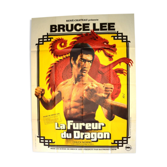 Affiche originale cinéma " La Fureur du Dragon " 1974 Bruce LEE, Chuck Norris...