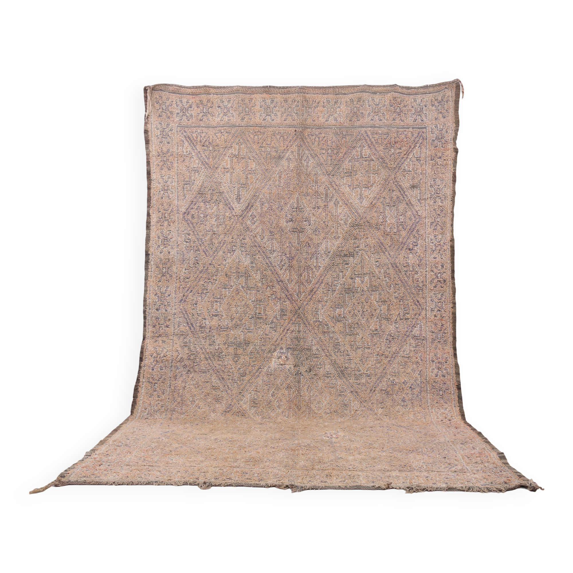 Vintage Moroccan Rug 197 x 340 cm - Berber Wool Rug - Handmade rug Bohemian