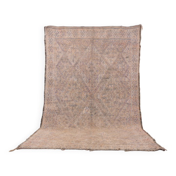 Tapis marocain vintage 197 x 340 cm - Tapis en laine berbère - Tapis fait main bohème