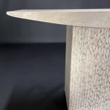 Console in honed travertine by Claude Berraldacci