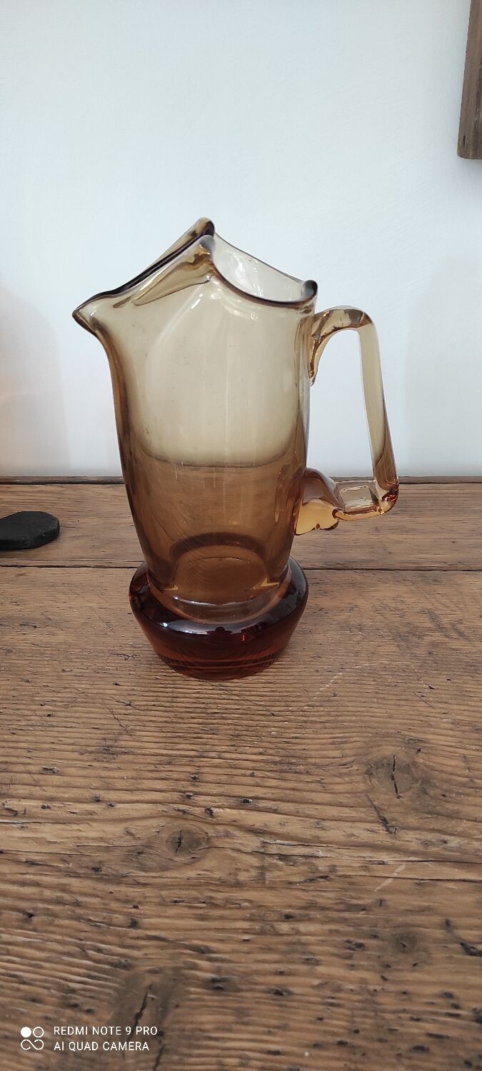 Amber glass carafe
