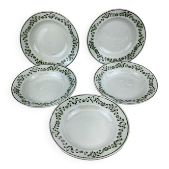 5 Assiettes creuses Badonviller france