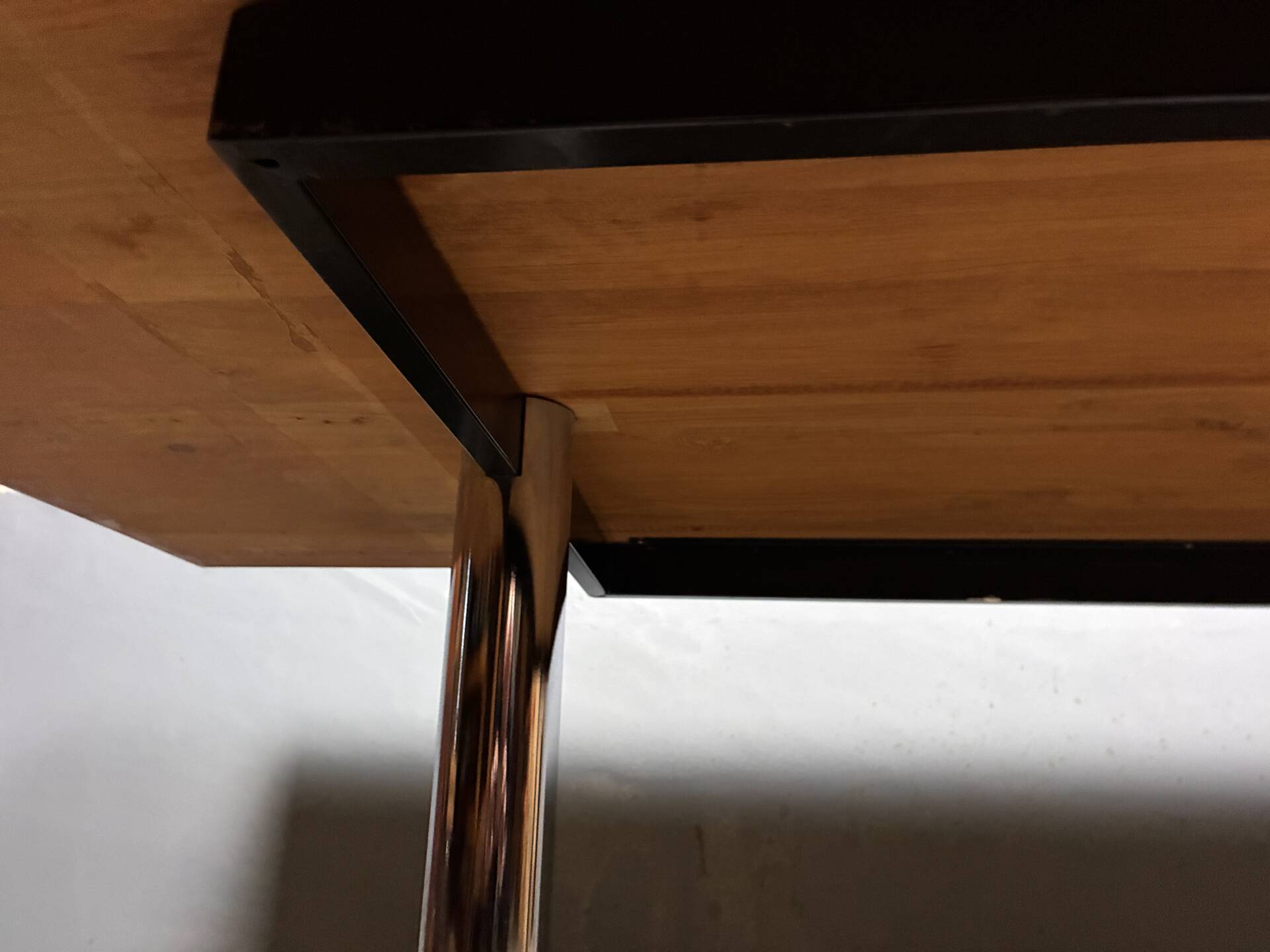Vintage minimalist dining table chrome teak