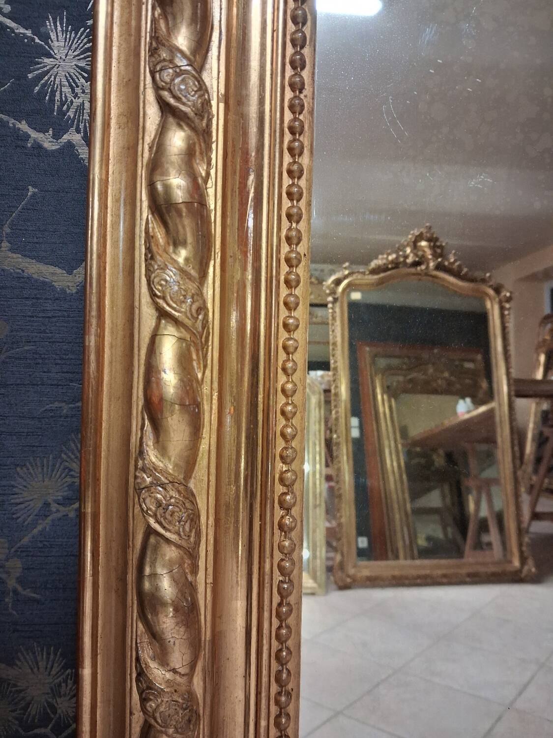 19th century mirror inspired by Louis XVI style, 2.15m x 98cm