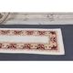 Tapis de couloir vintage turc Oushak fait main en laine et coton blanc