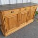 Raw pine sideboard with black patina top