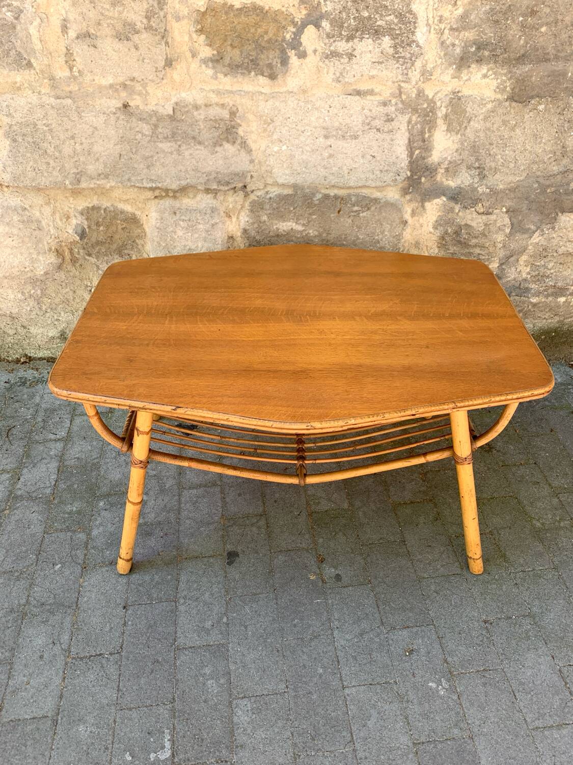 Vintage rattan coffee table