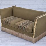 1960s, Danish velour 2 seater drop arm sofa, wool, original condition.