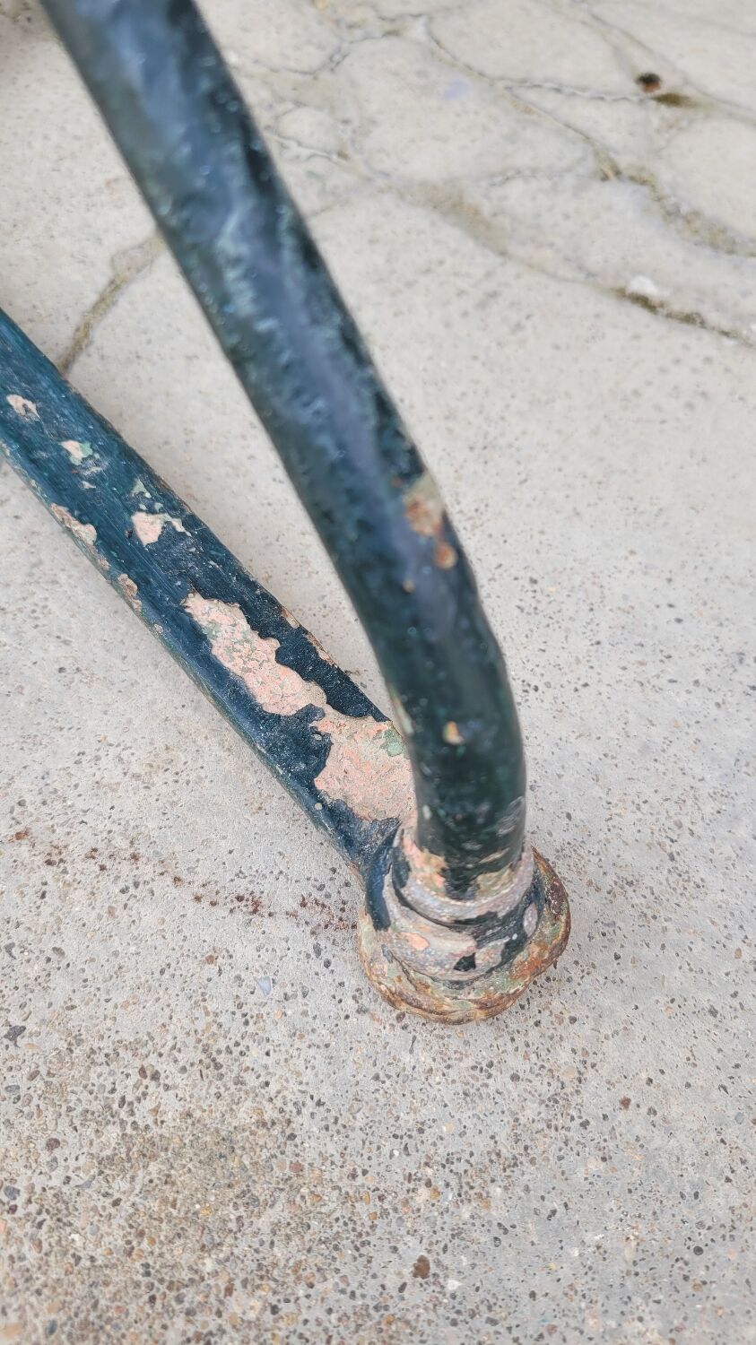 Parisian bistro pedestal table in antique marble